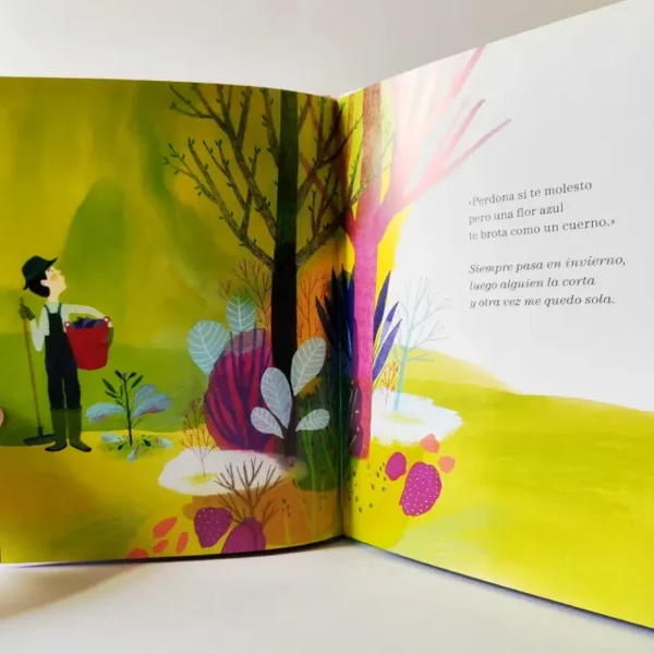 La flor azul. Antonio Skármeta. Libros del zorro rojo, książka po hiszpańsku dla dzieci