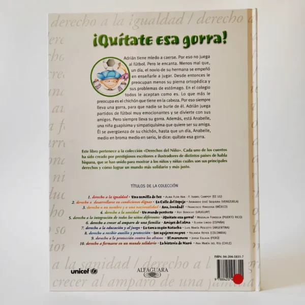 ¡Quítate esa gorra, unicef, książka dla dzieci po hiszpańsku