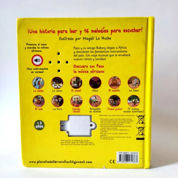 Paco y la música africana. Libro musical. Magali Le Huche, książka po hiszpańsku