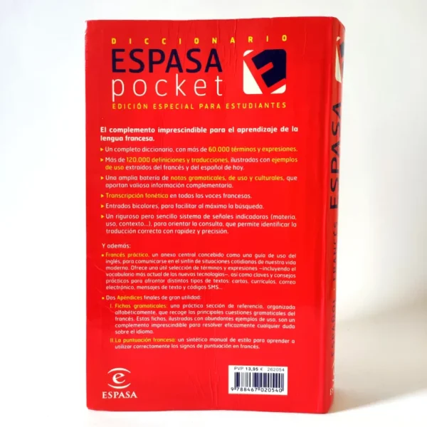 Diccionario ESPASA pocket. (español - francés/ français - espagnol) Edición especial para estudiantes